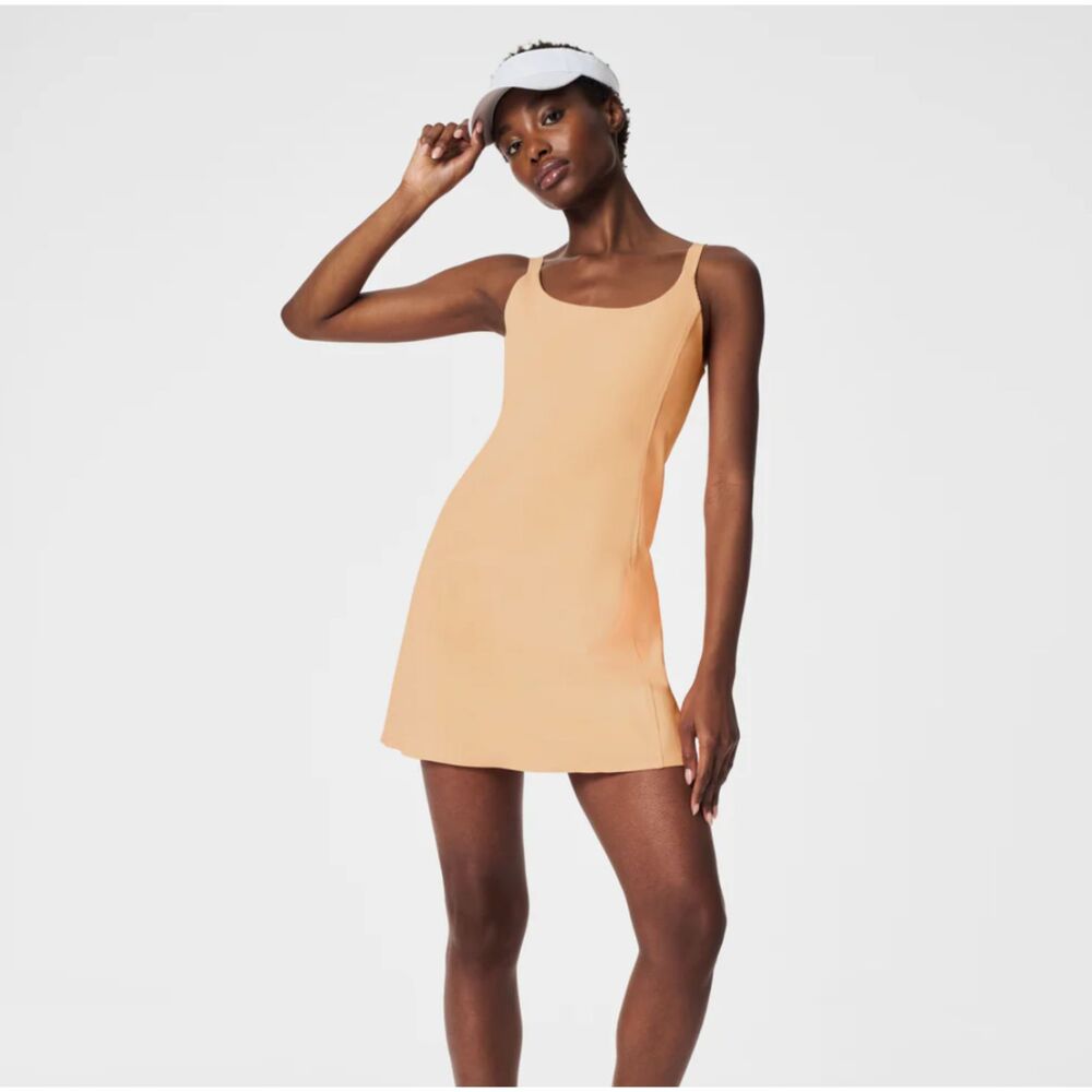 SPANX Get Moving Ribbed Dress Melon Sorbet